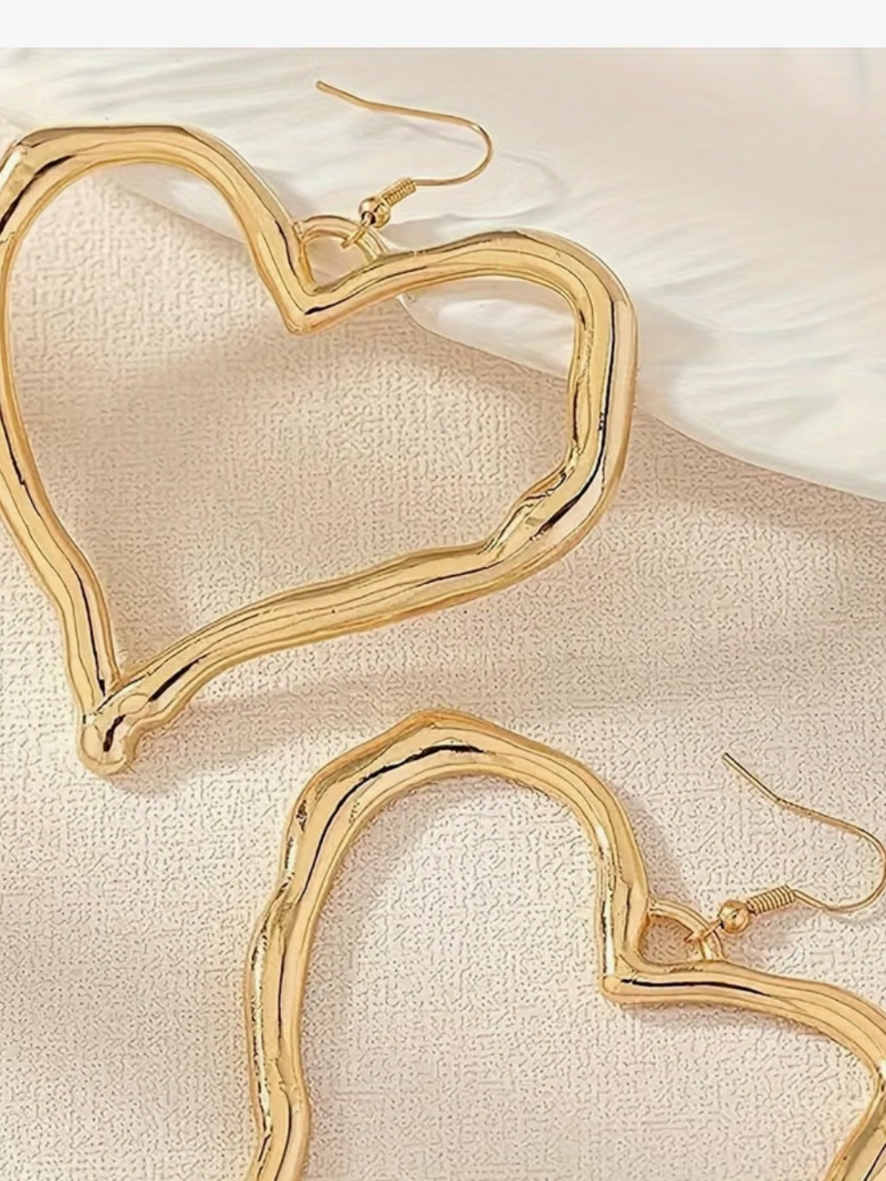 Gold Heart Hoop Earrings for Women